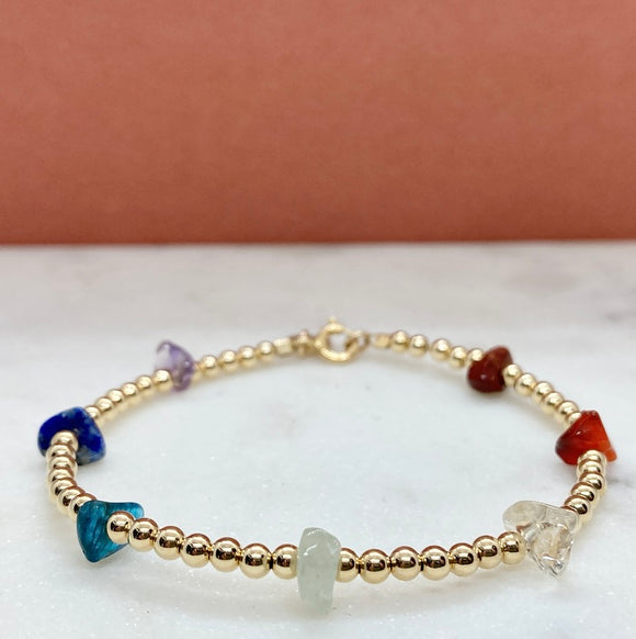 Gold Filled Beaded Chakra Bracelet