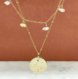 Gold Filled Drop Birthstone Constellation Necklace Set