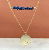 Gold Filled Multi Birthstone Constellation Necklace Set