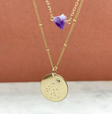 Gold Filled Single Birthstone Constellation Necklace Set