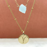 Gold Filled Single Birthstone Zodiac Necklace Set