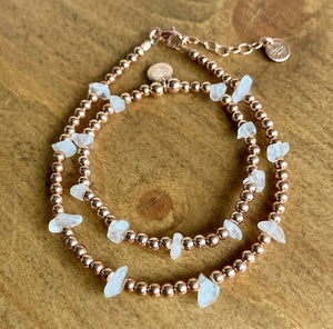 Rose Gold Filled Beaded Mama & Mini Bracelet Set