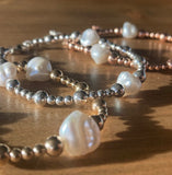 Sterling Silver Keshi Pearl Bracelet