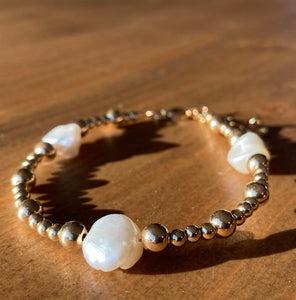 Gold Filled Keshi Pearl Bracelet