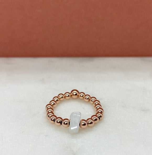Rose Gold Filled Beaded Birthstone Ring