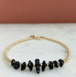 Gold Filled Beaded Black Tourmaline Bracelet