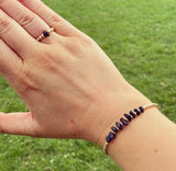 Sterling Silver Beaded Black Tourmaline Bracelet