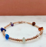 Rose Gold Filled Beaded Chakra Bracelet