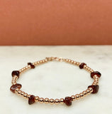 Gold Filled or Rose Gold Filled Beaded Birthstone Bracelet