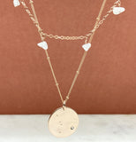 Rose Gold Filled Drop Birthstone Constellation Necklace Set