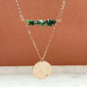 Rose Gold Filled Multi Birthstone Constellation Necklace Set