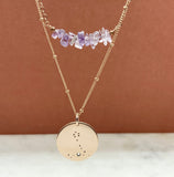 Rose Gold Filled Multi Birthstone Constellation Necklace Set