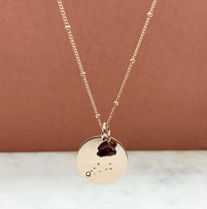 Rose Gold Filled Birthstone Constellation Necklace