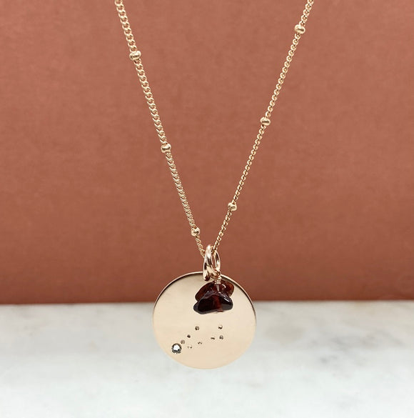 Rose Gold Filled Birthstone Constellation Necklace