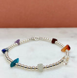 Sterling Silver Beaded Chakra Bracelet