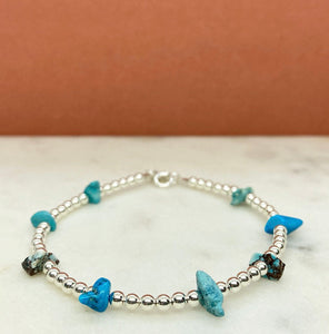 Sterling Silver Beaded Birthstone Bracelet