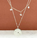 Sterling Silver Drop Birthstone Constellation Necklace Set