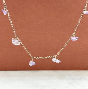 Sterling Silver Drop Birthstone Necklace