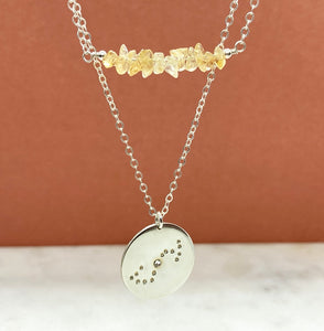 Sterling Silver Multi Birthstone Constellation Necklace Set